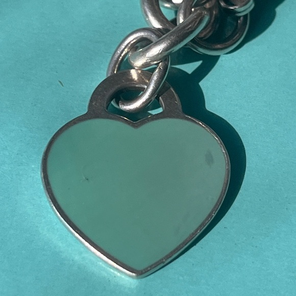 Tiffany & Co. Please Return to Tiffany Heart Blue Enamel Tag Silver Bracelet - Picture 14 of 17
